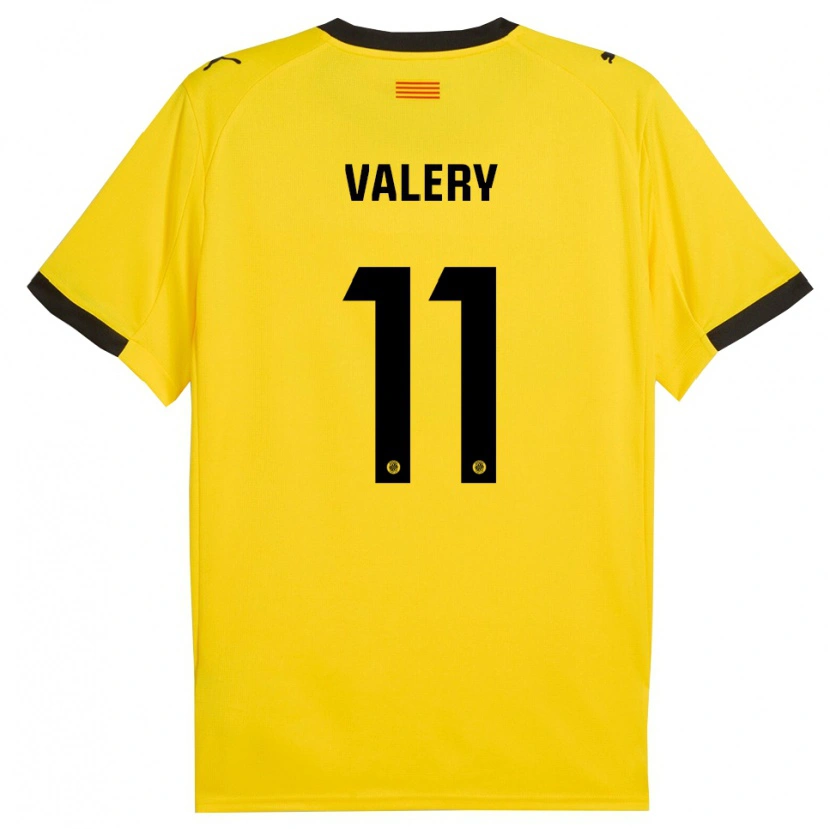 Danxen Femme Maillot Valery Fernández #11 Jaune Noir Tenues Extérieur 2025/26 T-Shirt