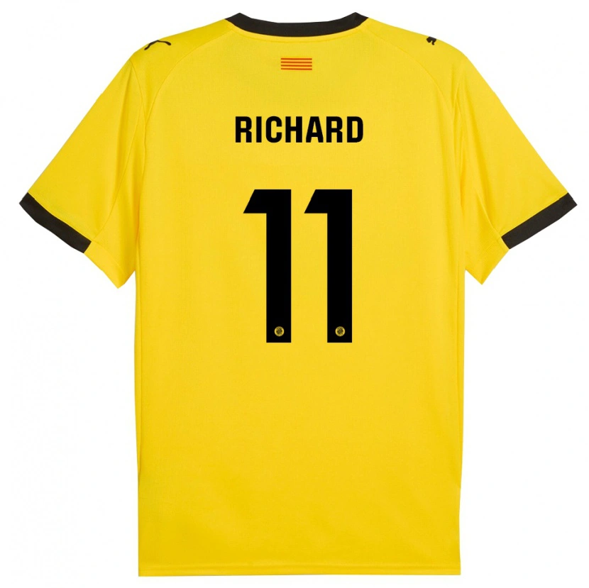 Danxen Femme Maillot Richard Martínez #11 Jaune Noir Tenues Extérieur 2025/26 T-Shirt