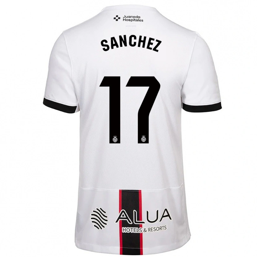 Danxen Femme Maillot Avelino Sánchez #17 Blanc Noir Tenues Extérieur 2025/26 T-Shirt