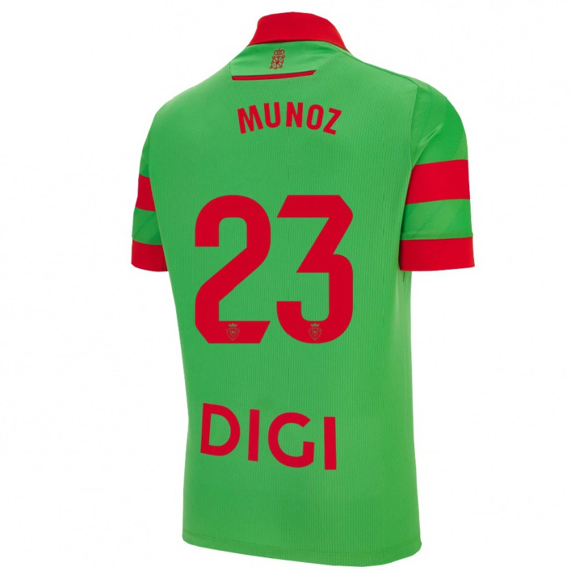Danxen Femme Maillot Víctor Muñoz #23 Vert Rouge Tenues Extérieur 2025/26 T-Shirt
