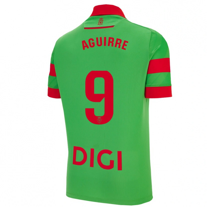Danxen Femme Maillot Jorge Aguirre #9 Vert Rouge Tenues Extérieur 2025/26 T-Shirt
