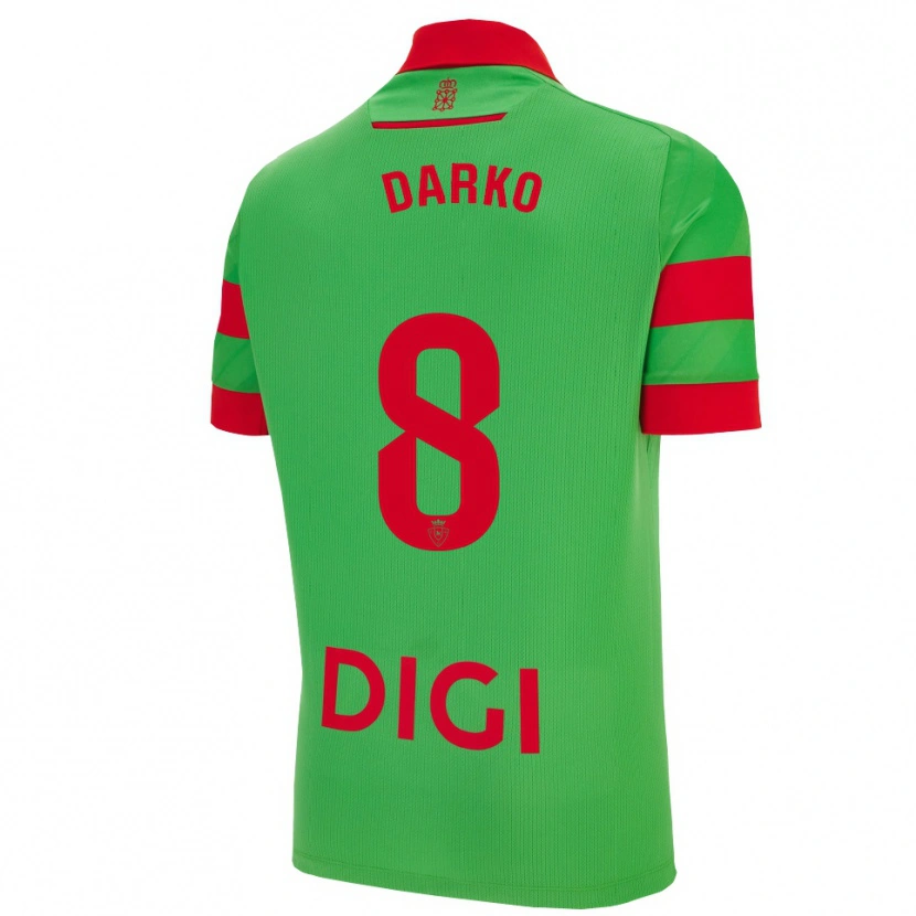 Danxen Femme Maillot Darko Brasanac #8 Vert Rouge Tenues Extérieur 2025/26 T-Shirt