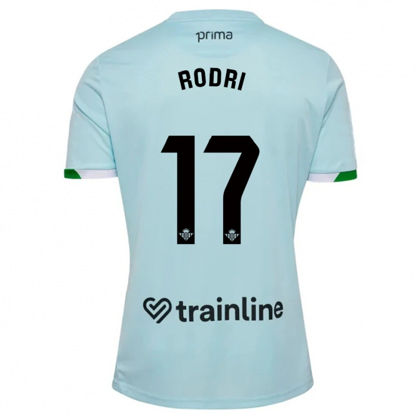 Danxen Femme Maillot Rodri Sanchez #17 Bleu Ciel Vert Tenues Extérieur 2025/26 T-Shirt