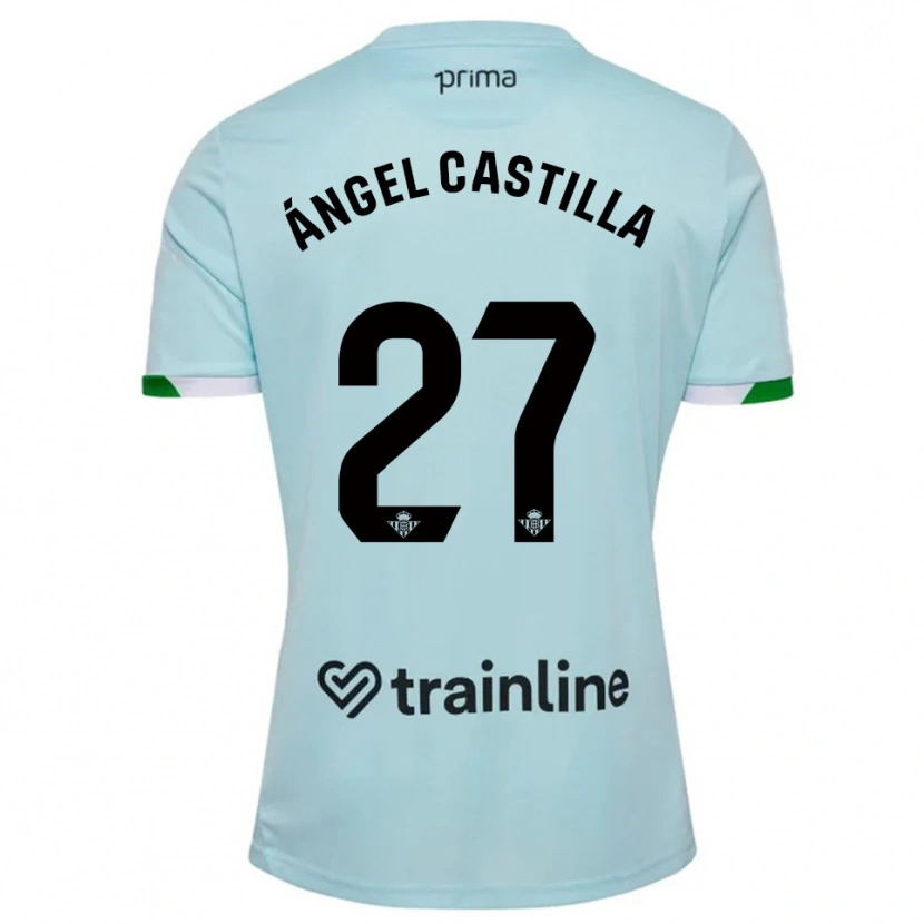 Danxen Femme Maillot Miguel Ángel Castilla #27 Bleu Ciel Vert Tenues Extérieur 2025/26 T-Shirt