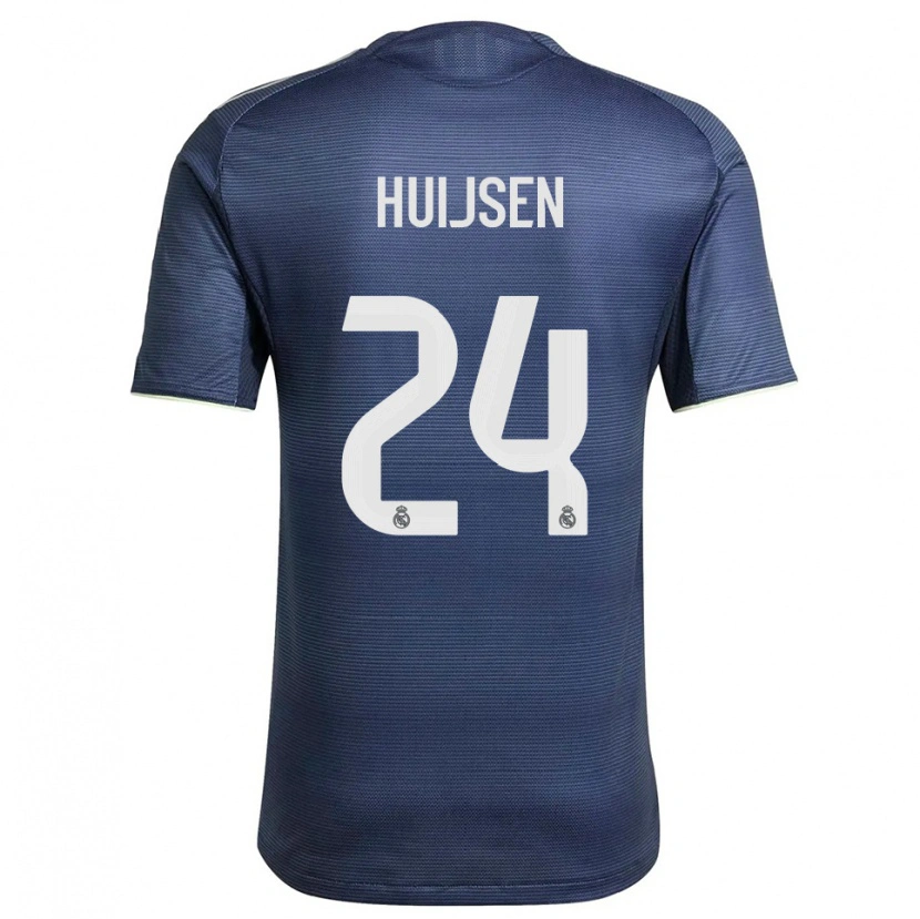 Danxen Femme Maillot Dean Huijsen #24 Marine Argent Tenues Extérieur 2025/26 T-Shirt