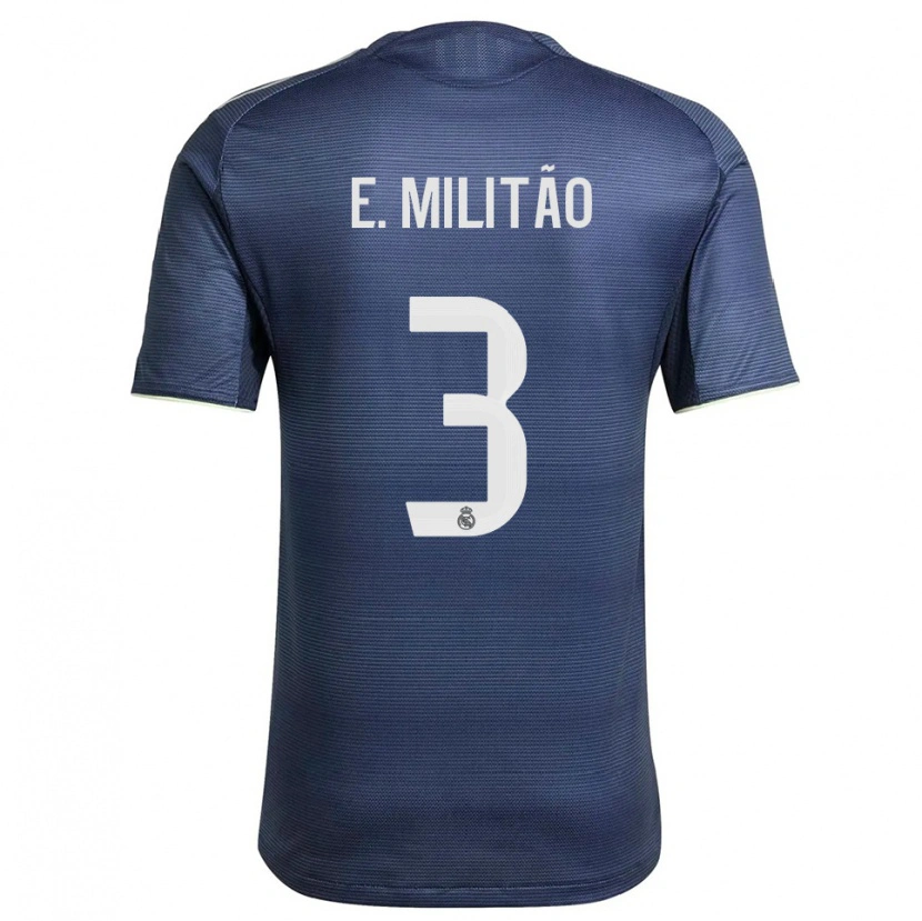 Danxen Femme Maillot Éder Militão #3 Marine Argent Tenues Extérieur 2025/26 T-Shirt