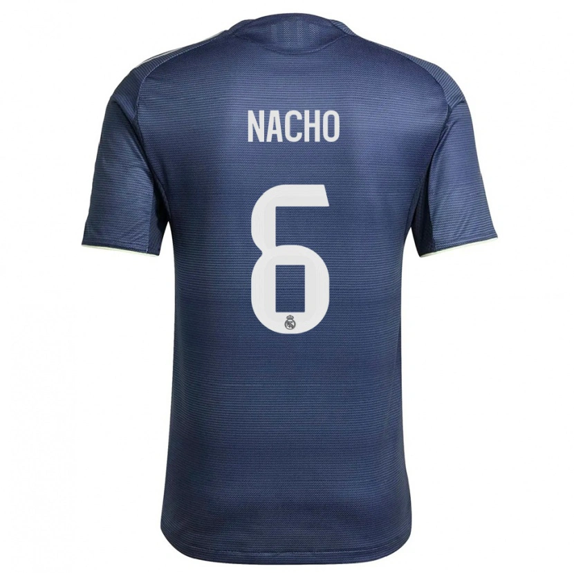 Danxen Femme Maillot Nacho Fernandez #6 Marine Argent Tenues Extérieur 2025/26 T-Shirt