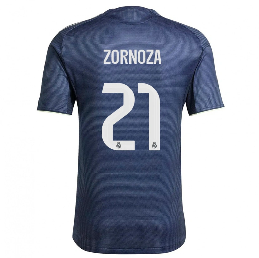 Danxen Femme Maillot Claudia Zornoza #21 Marine Argent Tenues Extérieur 2025/26 T-Shirt