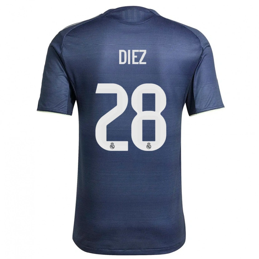 Danxen Femme Maillot Carlos Diez #28 Marine Argent Tenues Extérieur 2025/26 T-Shirt