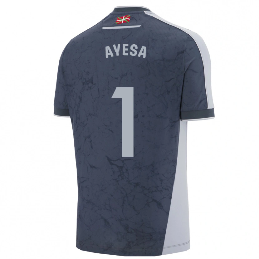 Danxen Femme Maillot Gaizka Ayesa #1 Bleu Foncé Blanc Tenues Extérieur 2025/26 T-Shirt
