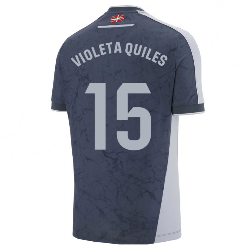 Danxen Femme Maillot Violeta Quiles #15 Bleu Foncé Blanc Tenues Extérieur 2025/26 T-Shirt