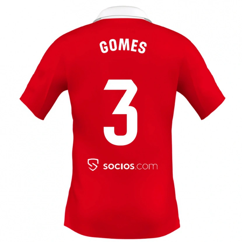 Danxen Femme Maillot Diana Gomes #3 Rouge Blanc Gris Tenues Extérieur 2025/26 T-Shirt