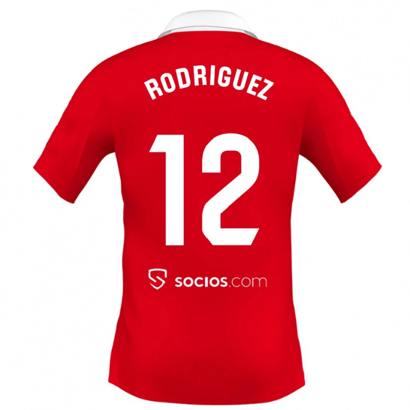 Danxen Femme Maillot Lucía María Rodríguez Herrero #12 Rouge Blanc Gris Tenues Extérieur 2025/26 T-Shirt