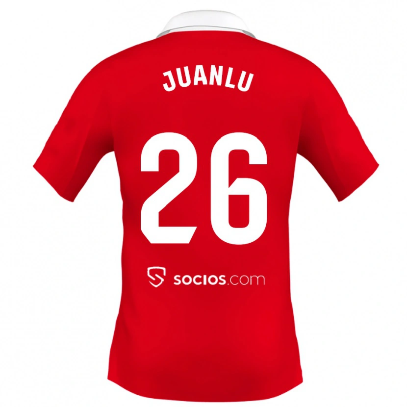 Danxen Femme Maillot Juanlu Sánchez #26 Rouge Blanc Gris Tenues Extérieur 2025/26 T-Shirt