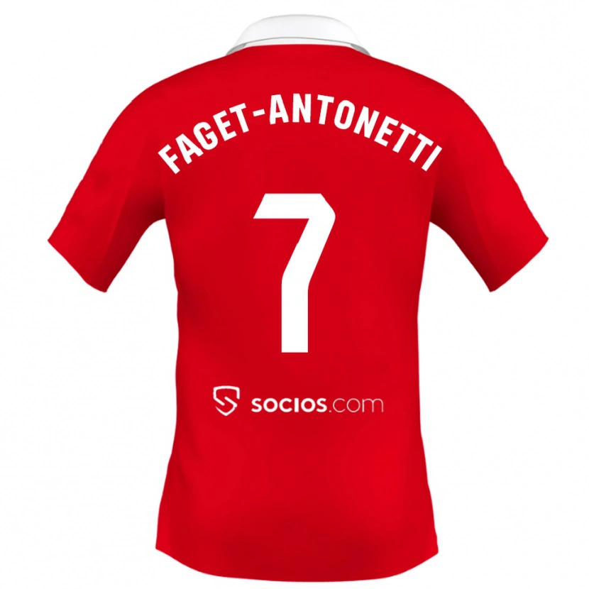 Danxen Femme Maillot Roméo Faget-Antonetti #7 Rouge Blanc Gris Tenues Extérieur 2025/26 T-Shirt