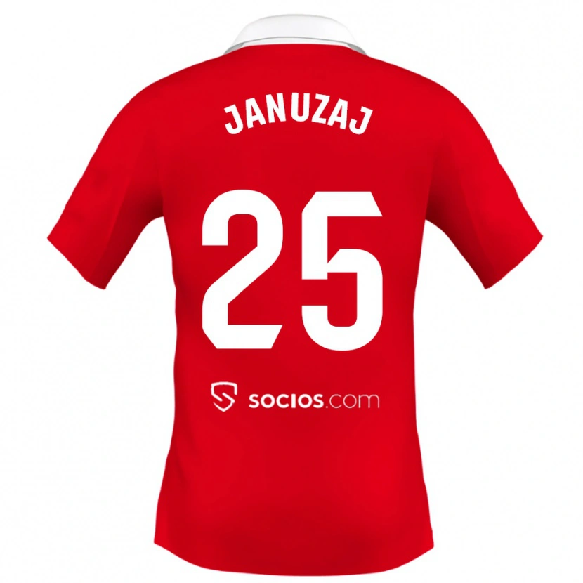 Danxen Femme Maillot Adnan Januzaj #25 Rouge Blanc Gris Tenues Extérieur 2025/26 T-Shirt