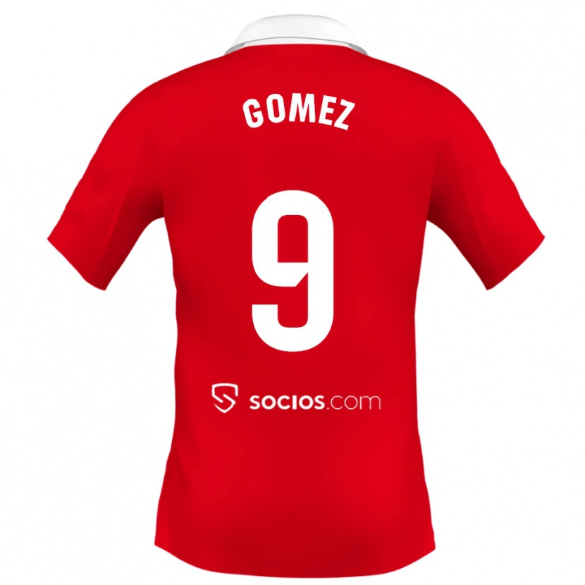Danxen Femme Maillot Raúl Gómez #9 Rouge Blanc Gris Tenues Extérieur 2025/26 T-Shirt