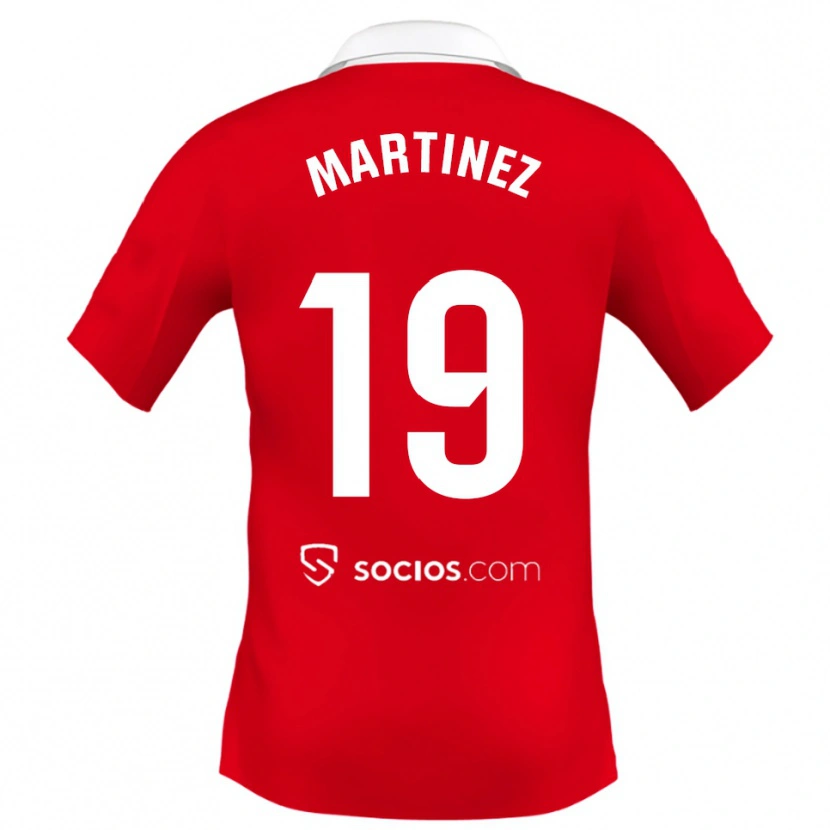 Danxen Femme Maillot Gabri Martinez #19 Rouge Blanc Gris Tenues Extérieur 2025/26 T-Shirt