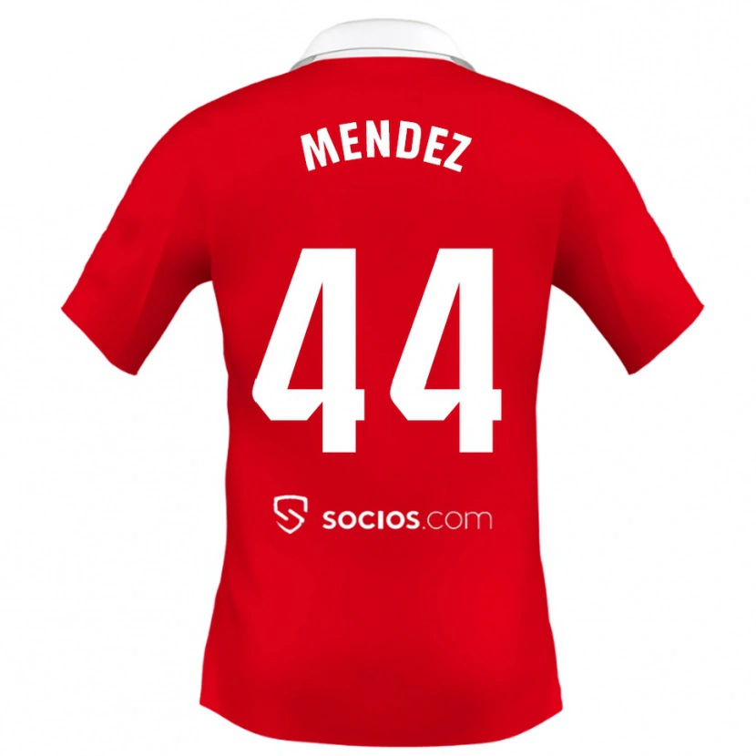 Danxen Femme Maillot Tomas Mendez #44 Rouge Blanc Gris Tenues Extérieur 2025/26 T-Shirt