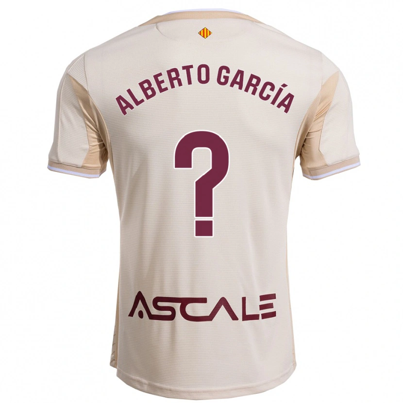 Danxen Femme Maillot Alberto García #0 Blanc Cassé Bourgogne Tenues Extérieur 2025/26 T-Shirt