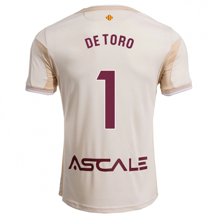 Danxen Femme Maillot Elena De Toro #1 Blanc Cassé Bourgogne Tenues Extérieur 2025/26 T-Shirt