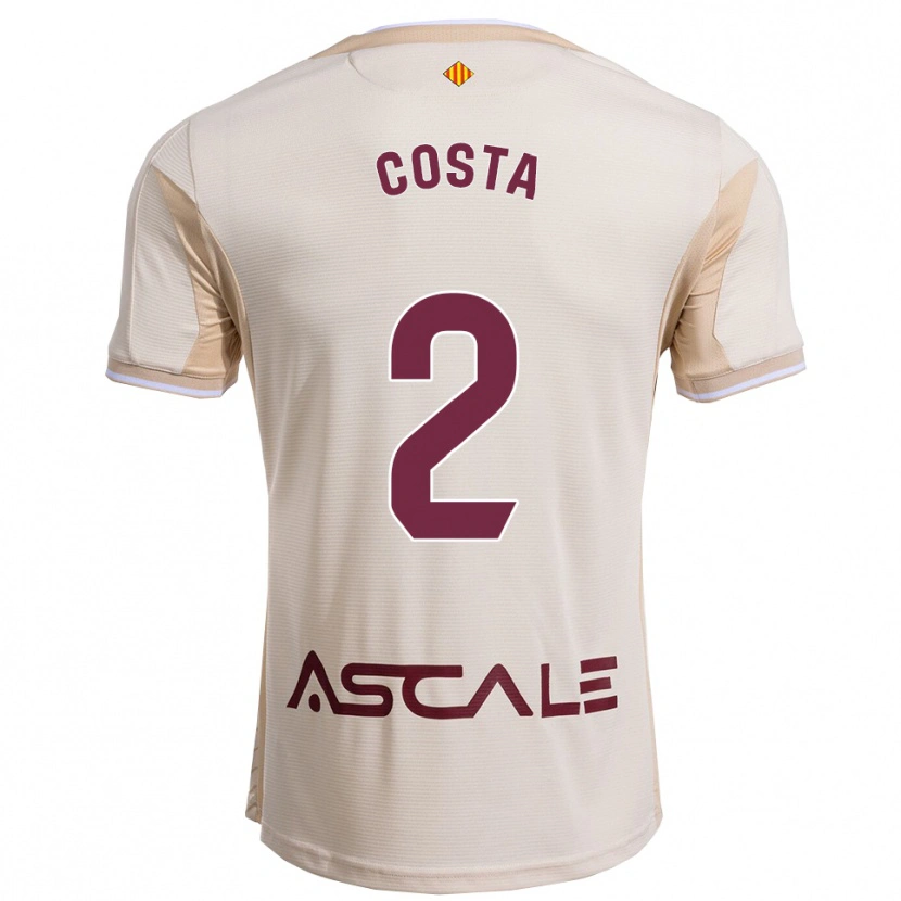 Danxen Femme Maillot Logan Costa #2 Blanc Cassé Bourgogne Tenues Extérieur 2025/26 T-Shirt