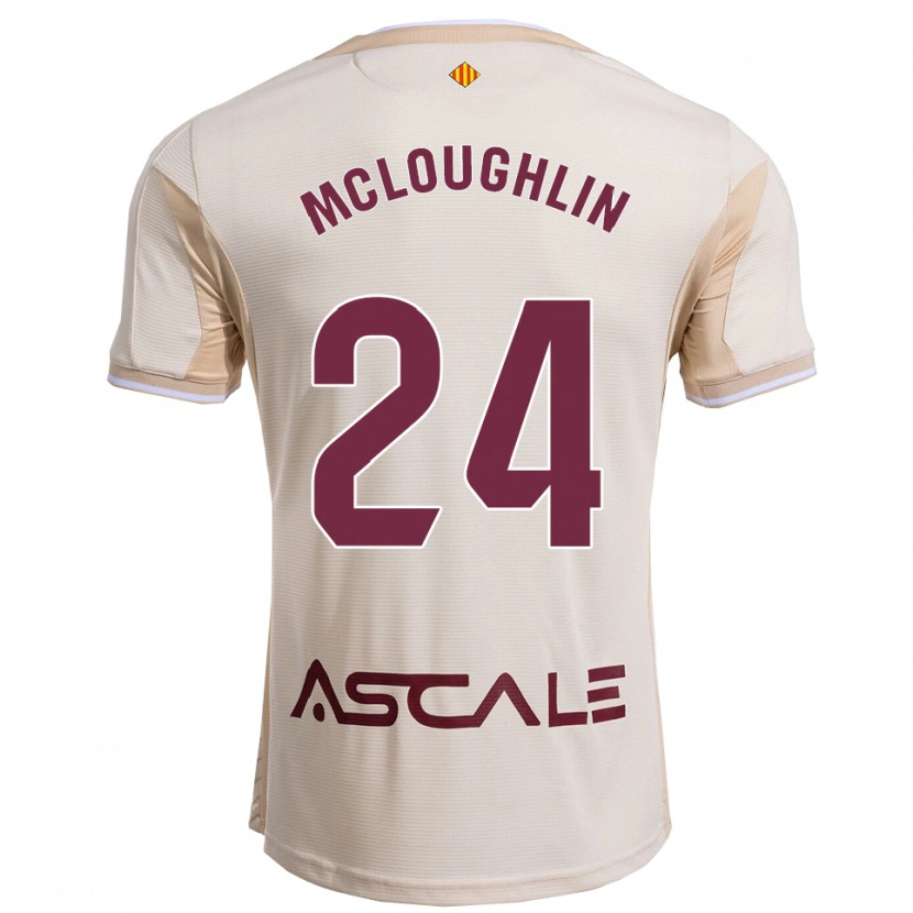 Danxen Femme Maillot Caden Mcloughlin #24 Blanc Cassé Bourgogne Tenues Extérieur 2025/26 T-Shirt
