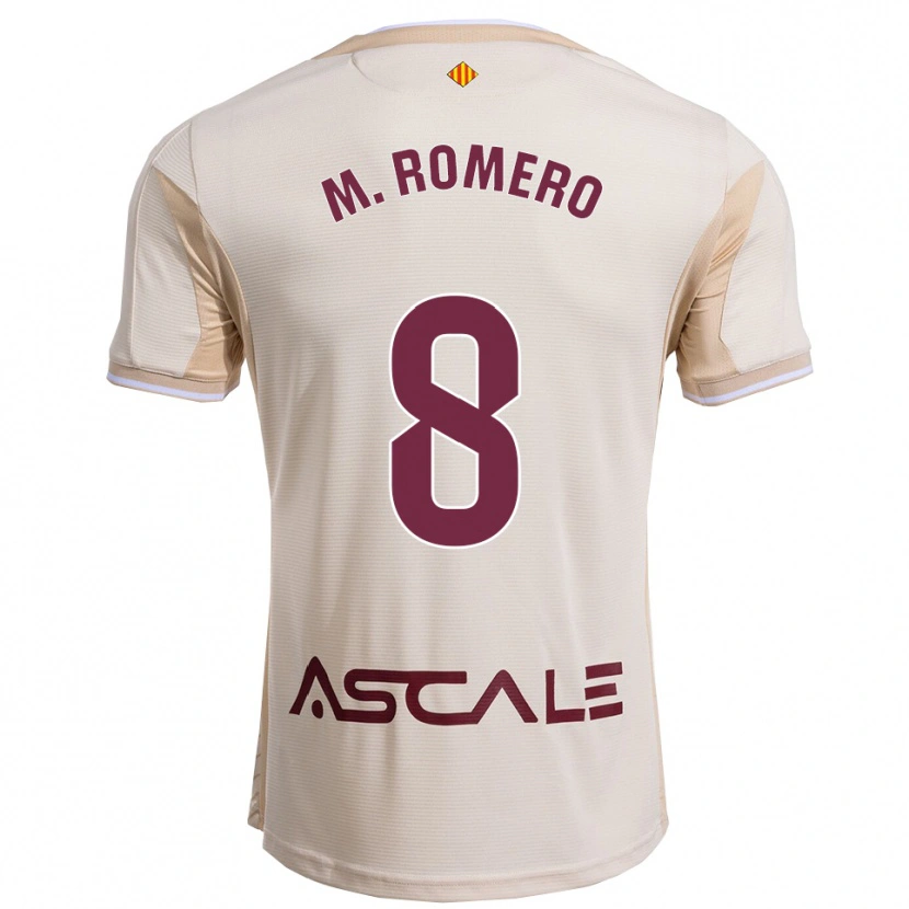 Danxen Femme Maillot María Romero Catalan #8 Blanc Cassé Bourgogne Tenues Extérieur 2025/26 T-Shirt