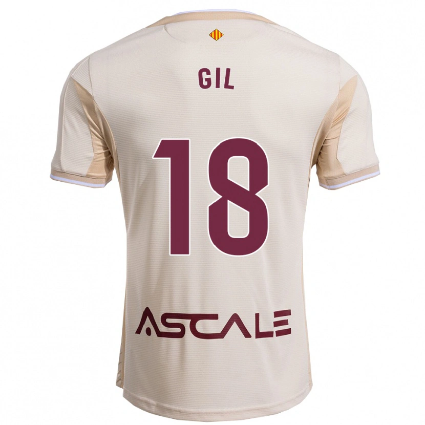 Danxen Femme Maillot Mario Gil #18 Blanc Cassé Bourgogne Tenues Extérieur 2025/26 T-Shirt