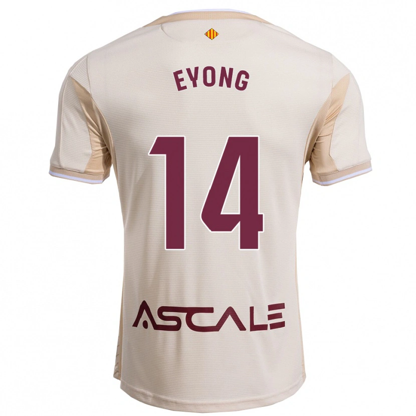 Danxen Femme Maillot Etta Eyong #14 Blanc Cassé Bourgogne Tenues Extérieur 2025/26 T-Shirt