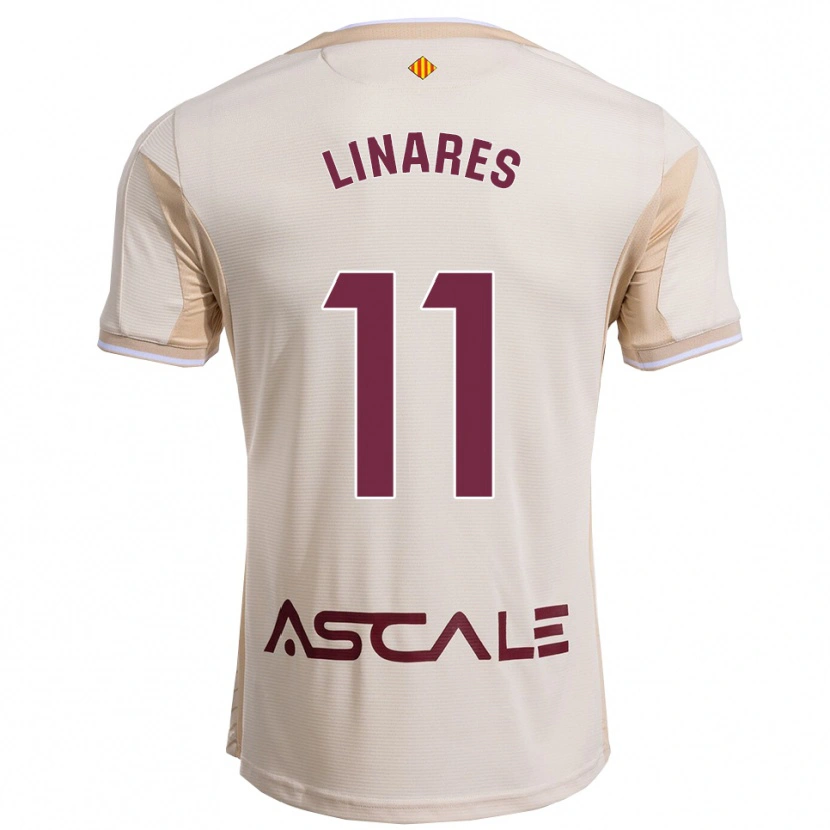 Danxen Femme Maillot Mario Linares #11 Blanc Cassé Bourgogne Tenues Extérieur 2025/26 T-Shirt