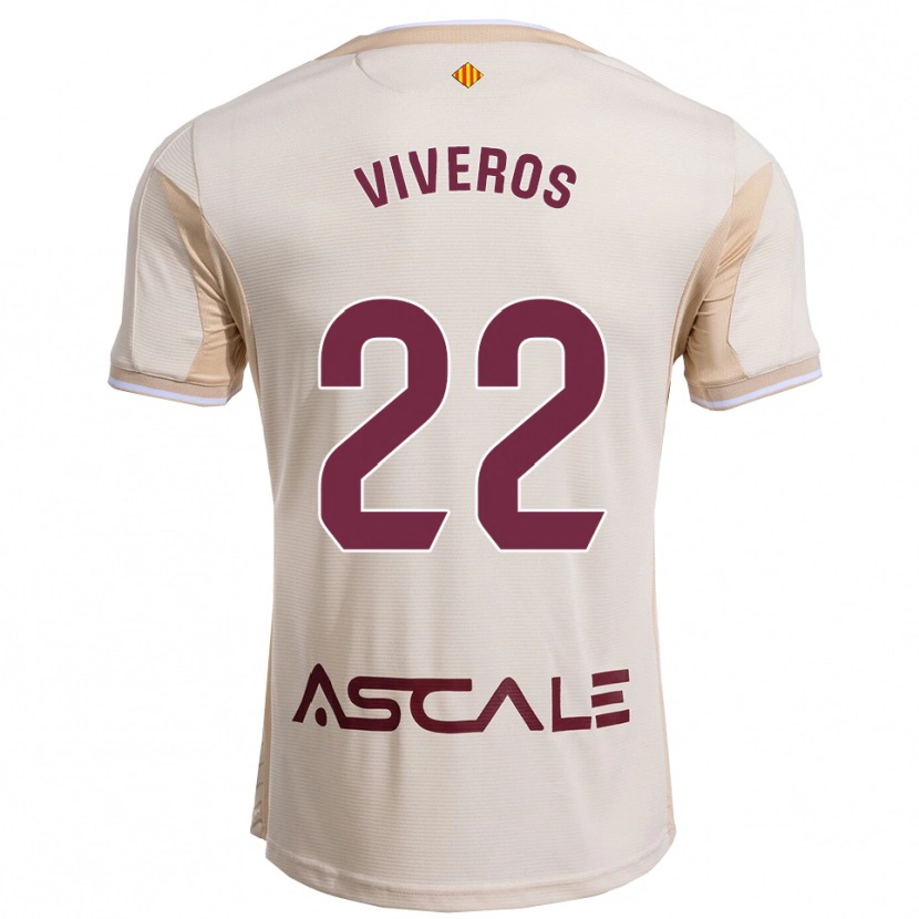 Danxen Femme Maillot Facundo Viveros #22 Blanc Cassé Bourgogne Tenues Extérieur 2025/26 T-Shirt