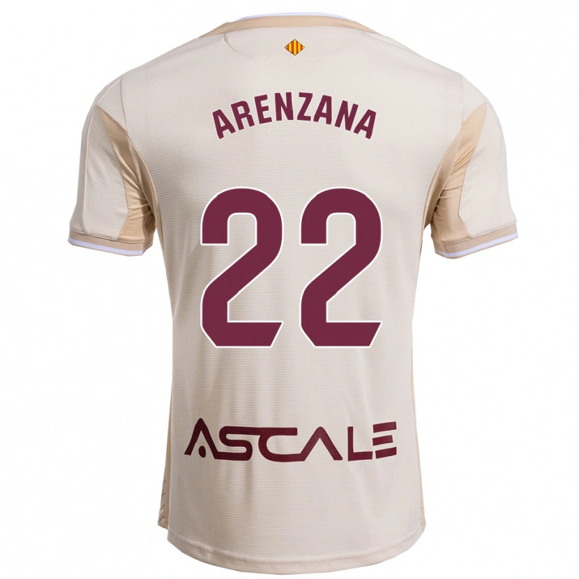 Danxen Femme Maillot Pablo Arenzana #22 Blanc Cassé Bourgogne Tenues Extérieur 2025/26 T-Shirt