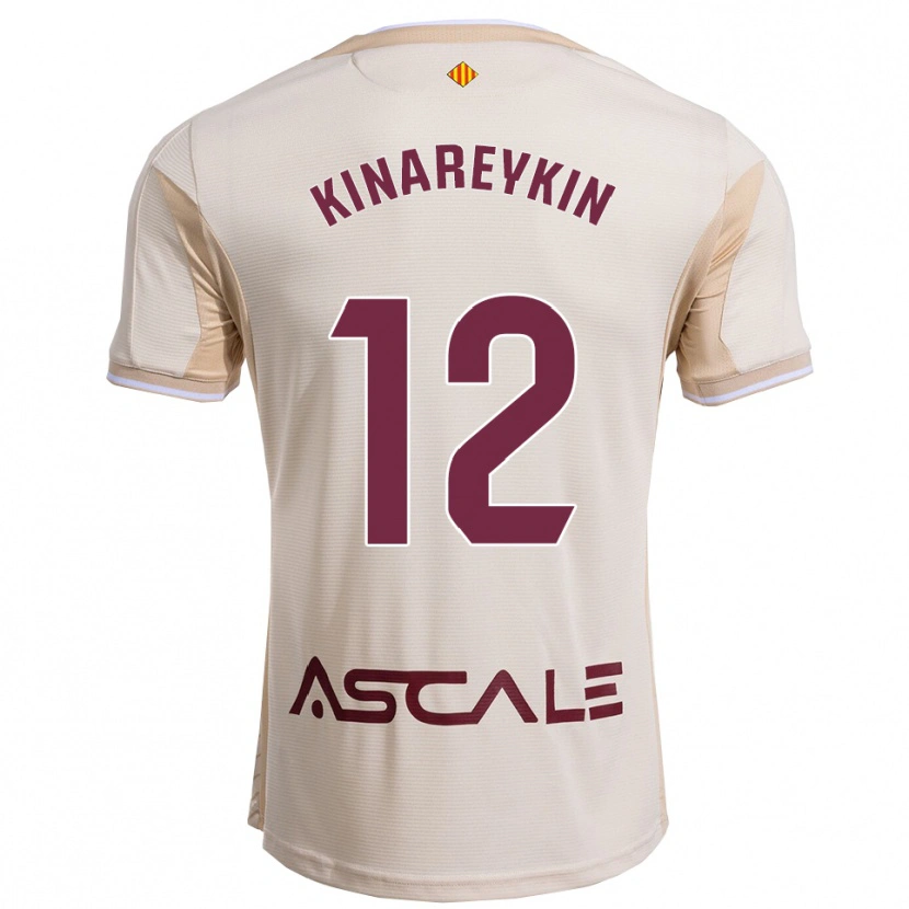 Danxen Femme Maillot Yakiv Kinareykin #12 Blanc Cassé Bourgogne Tenues Extérieur 2025/26 T-Shirt