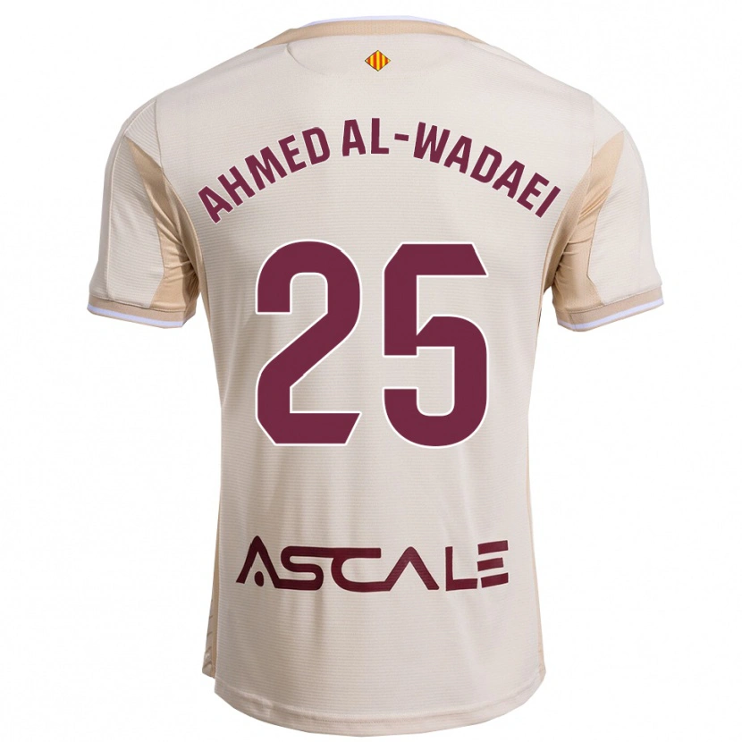 Danxen Femme Maillot Sayed Ahmed Al-Wadaei #25 Blanc Cassé Bourgogne Tenues Extérieur 2025/26 T-Shirt