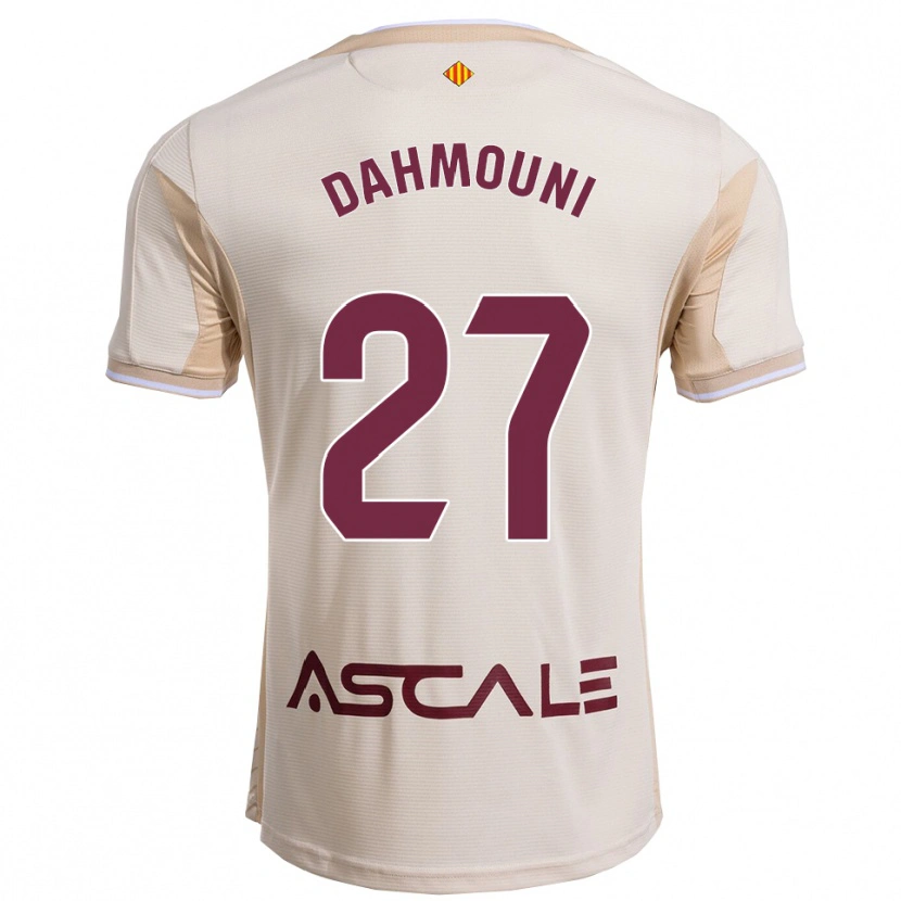 Danxen Femme Maillot Moha Dahmouni #27 Blanc Cassé Bourgogne Tenues Extérieur 2025/26 T-Shirt