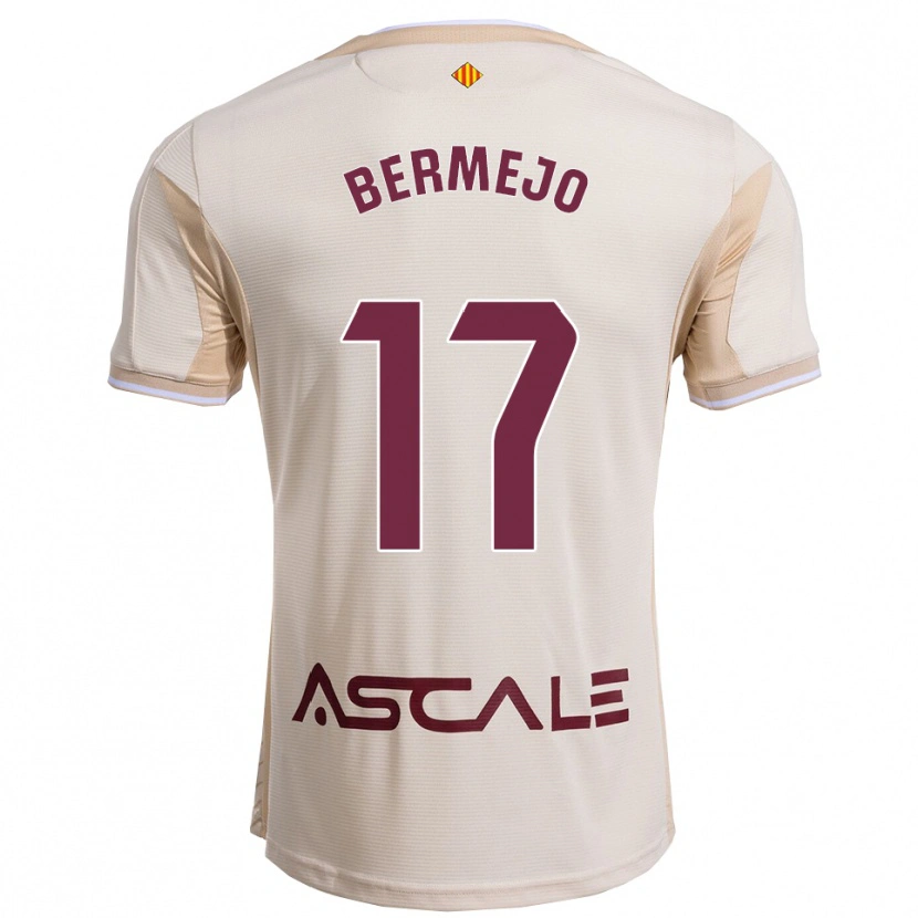 Danxen Femme Maillot Celso Bermejo #17 Blanc Cassé Bourgogne Tenues Extérieur 2025/26 T-Shirt