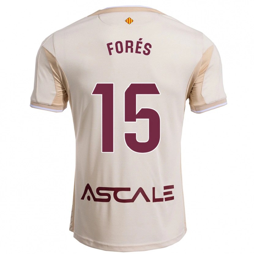 Danxen Femme Maillot Arnau Forés #15 Blanc Cassé Bourgogne Tenues Extérieur 2025/26 T-Shirt