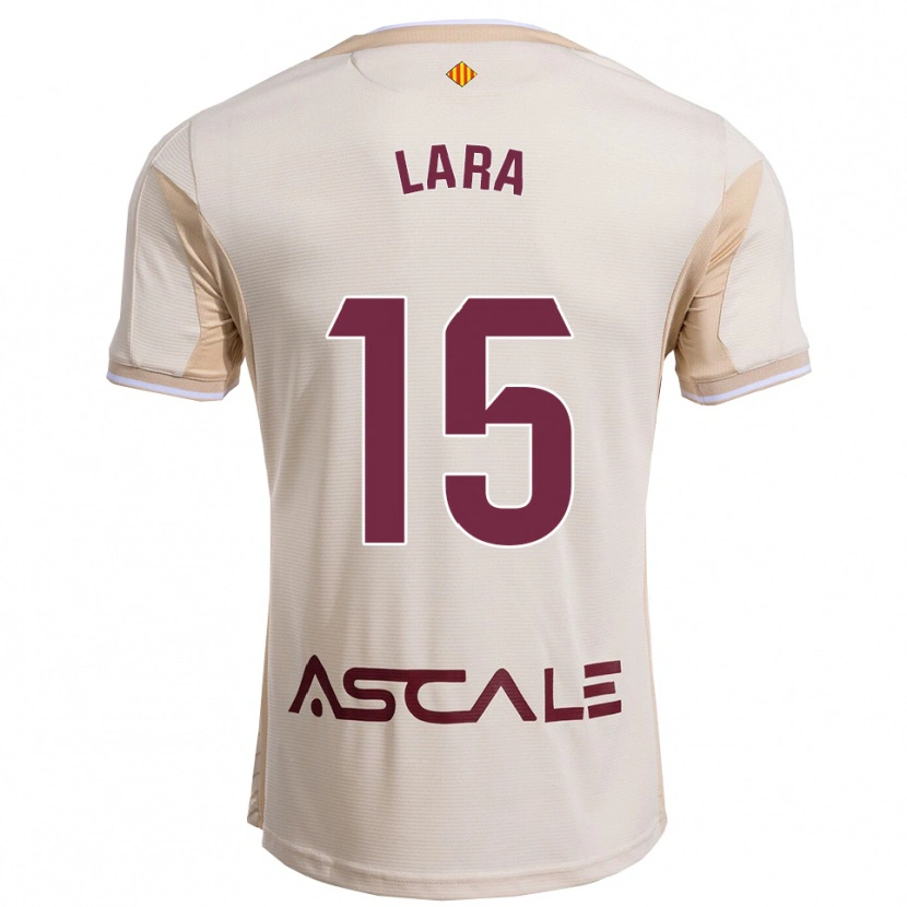 Danxen Femme Maillot Francisca Lara #15 Blanc Cassé Bourgogne Tenues Extérieur 2025/26 T-Shirt
