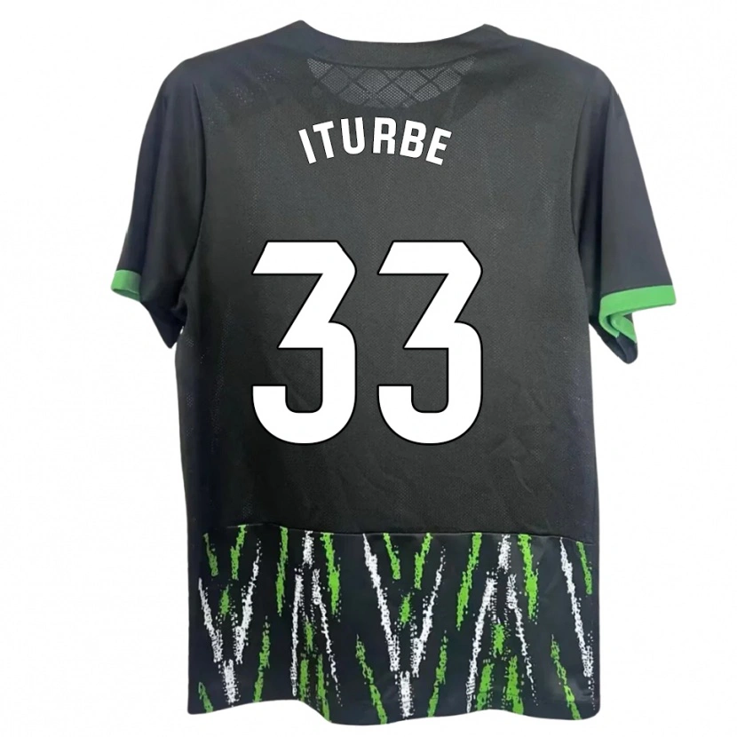 Danxen Femme Maillot Alejandro Iturbe #33 Noir Vert Tenues Extérieur 2025/26 T-Shirt