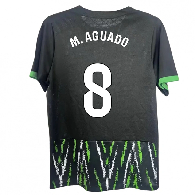 Danxen Femme Maillot Marc Aguado #8 Noir Vert Tenues Extérieur 2025/26 T-Shirt