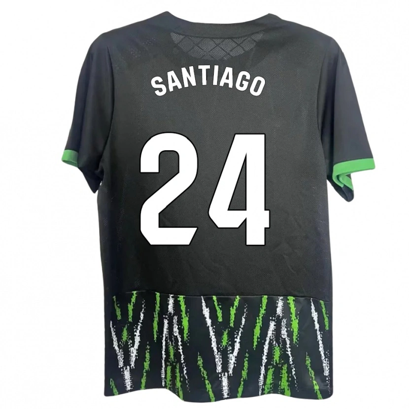 Danxen Femme Maillot Yago Santiago #24 Noir Vert Tenues Extérieur 2025/26 T-Shirt
