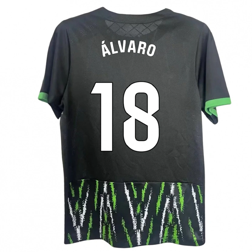 Danxen Femme Maillot Álvaro Rodríguez #18 Noir Vert Tenues Extérieur 2025/26 T-Shirt