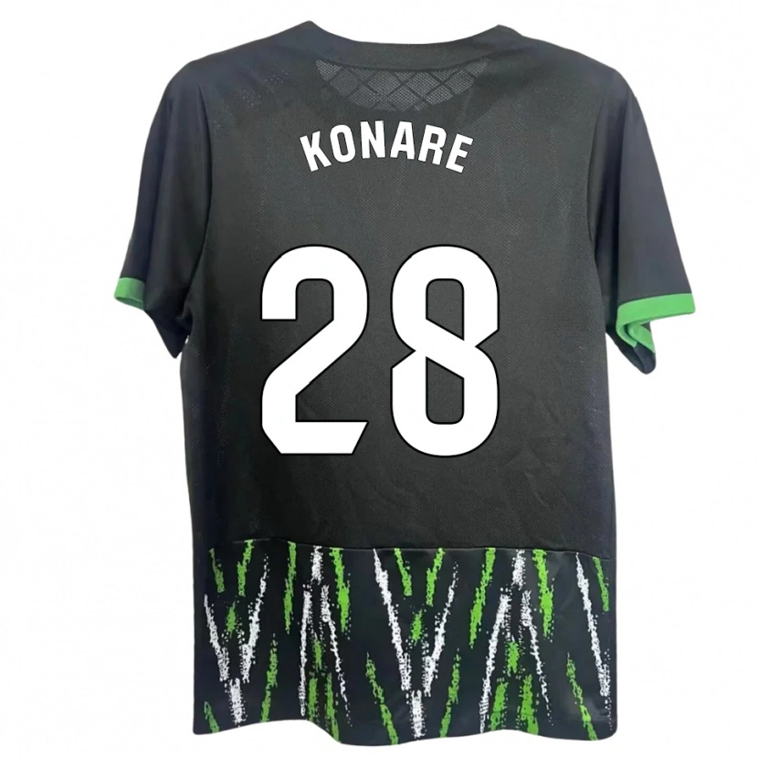 Danxen Femme Maillot Umaru Konare #28 Noir Vert Tenues Extérieur 2025/26 T-Shirt
