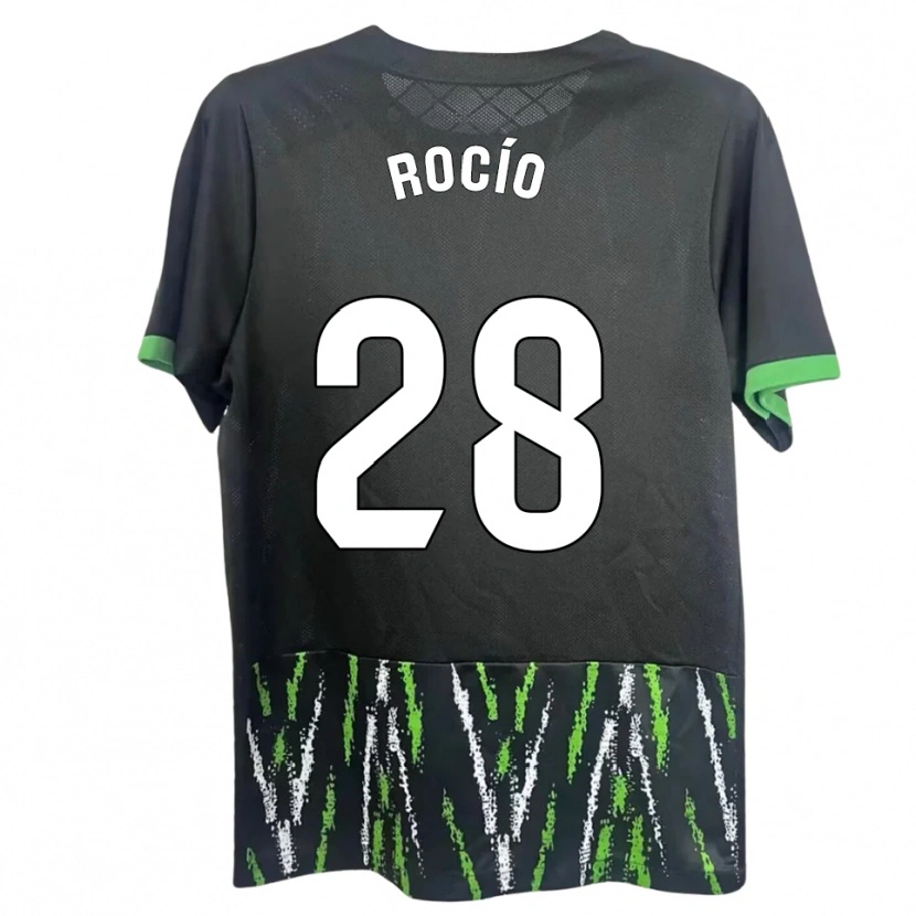 Danxen Femme Maillot Rocío Rodríguez Jiménez #28 Noir Vert Tenues Extérieur 2025/26 T-Shirt