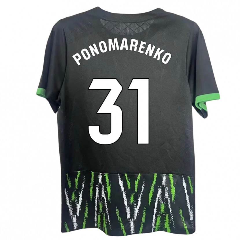 Danxen Femme Maillot Borys Ponomarenko #31 Noir Vert Tenues Extérieur 2025/26 T-Shirt