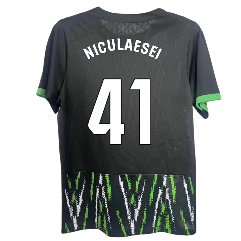 Danxen Femme Maillot Albert Niculăesei #41 Noir Vert Tenues Extérieur 2025/26 T-Shirt