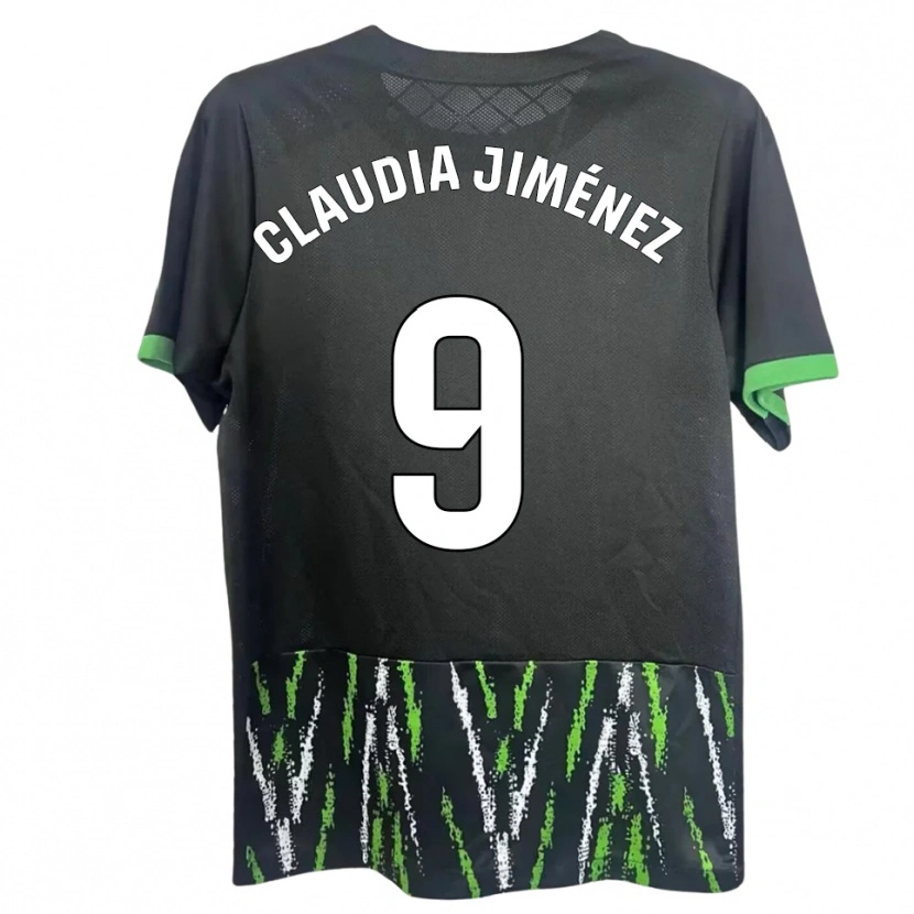 Danxen Femme Maillot Claudia Jiménez Gutiérrez #9 Noir Vert Tenues Extérieur 2025/26 T-Shirt