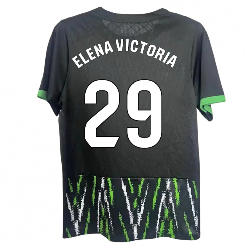 Danxen Femme Maillot Elena Victoria Mas Berna #29 Noir Vert Tenues Extérieur 2025/26 T-Shirt