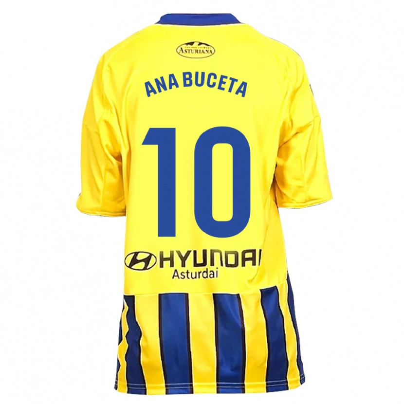 Danxen Femme Maillot Ana Buceta #10 Jaune Bleu Tenues Extérieur 2025/26 T-Shirt